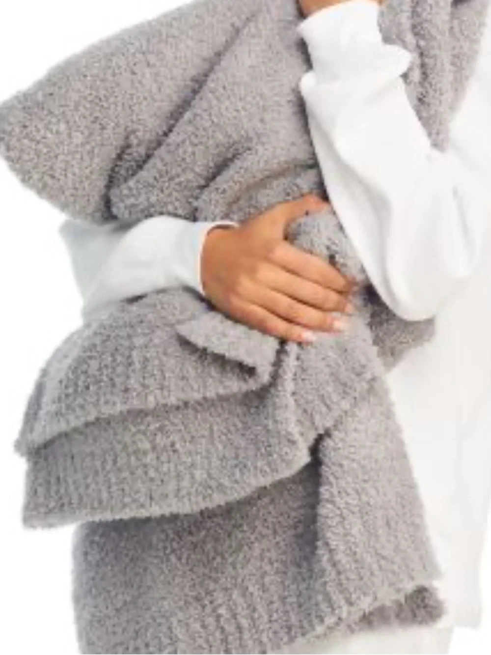 BAREFOOT DREAMS CozyChic Throw, Dove Grey, Size 54” x 72”, NWT